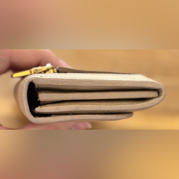 Miu Miu Beige Calfskin Leather Double Snap Wallet - Picture 8 of 14